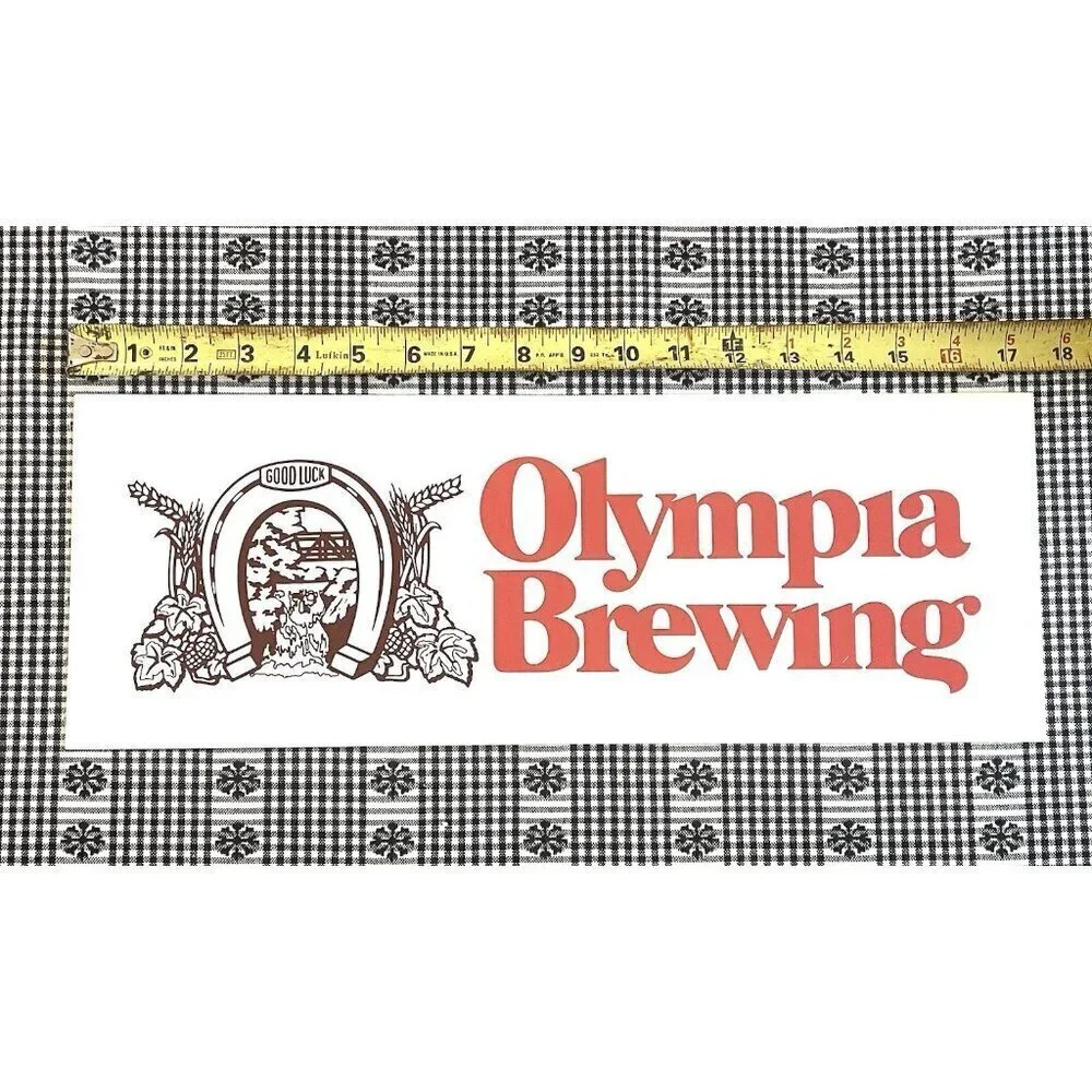Rare Vintage Olympia Brewing Co. Sign 17x6” Beer Advertising Cardstock Artwork